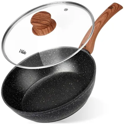Zdjęcie produktu dla Patelnia granitowa z powłoką nieprzywierającą i pokrywką, 24 cm, 2,2 l