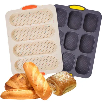 Silikon-Backform-Set, 2er-Pack, 33,5x23,5x2,5 cm, für Ofen & Mikrowelle