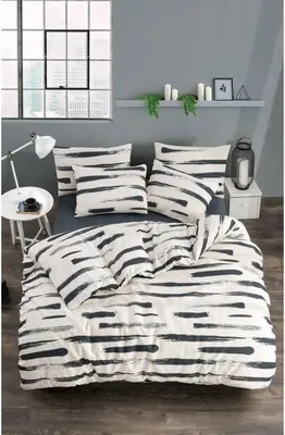 Image de Parure de lit Blanc - Housse de couette 220 x 240 cm + 2 taies d'oreiller 60 x 60 cm - 65% coton, 35% polyester