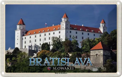 Image de vianmo Plaque en tôle 12x18 cm Bratislava Slowakei Burg von Bratislava