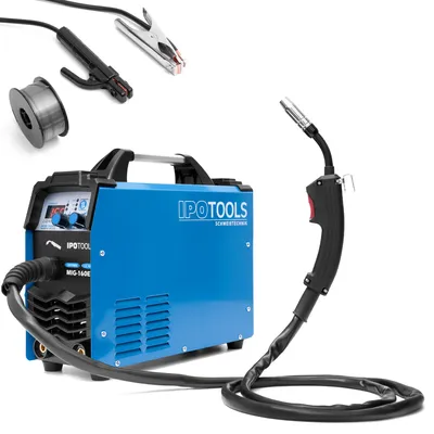Produktbild von IPOTOOLS MIG-160ER MIG MAG Schweißgerät Schutzgas Digital IGBT E Hand Fülldraht