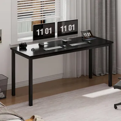 Produktbild von Schreibtisch Computertisch 120x60x75 cm Schwarz Büro Home Office Workstation