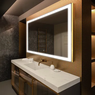Produktbild von Artforma Badspiegel 170x50 cm - mit LED Beleuchtung - LED Farbe Kaltweiß 7000K - Individuell Nach Maß - Beleuchtet Wandspiegel Lichtspiegel Badezimmerspiegel | Lichtschalter: Touch Schalter |LED001