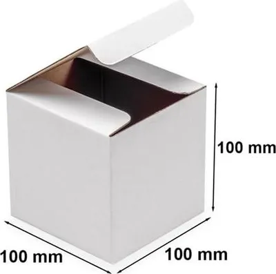 Image de Carton découpé Boîte en carton 100 x 100 x 100 mm F211 Blanc