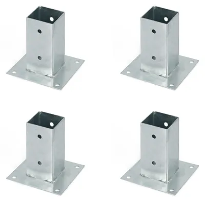 Produktbild von Alberts 4 x Aufschraubhülse für Vierkantholzpfosten, 71x71 mm, feuerverzinkt, zum Aufschrauben