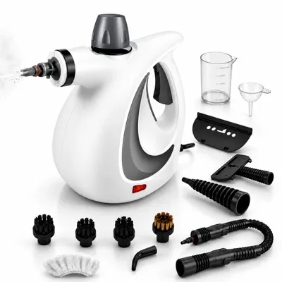 Produktbild von Natürlicher Dampfreiniger mit Druck für mehrere Oberflächen, mit 12 Zubehörteilen, Mehrzweck-Dampfgarer für den Heimgebrauch, zur Reinigung, 350ml