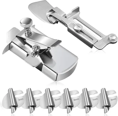 Produktbild von Nähfuß-Set mit Rollsaumfuß, magnetischer Nahtführung, Rollsaumhammerfuß, Nähmaschinenzubehör, universelles Nähzubehör