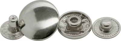 50 Stk Druckknopf Set rund S-Feder Verschlüsse Schnappknopf Metall Größen 15mm silber