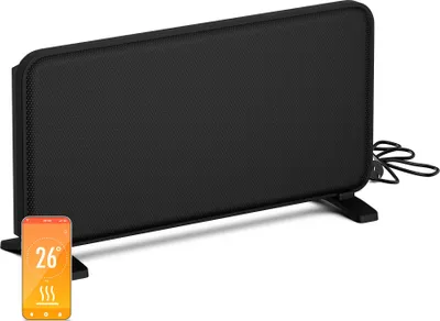 Image de Blumfeldt radiateur infrarouge 2000 W - mural/sur pied, graphène, appli &tactile, thermostat, IP24, protection surchauffe/renversement, pour pièces jusqu'à 20 m², noir