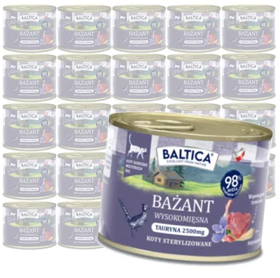 Zdjęcie produktu dla Baltica Smaki Regionów Bażant 24x185g Bezzbożowa Mokra Karma Dla Kotów Sterylizowanych