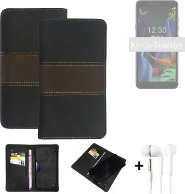 Produktbild von K-S-Trade Handyhülle + Kopfhörer kompatibel mit OnePlus 7 Pro Schutzhülle Walletcase Bookstyle Tasche Schutz Case Hülle Wallet Cover Kunstleder