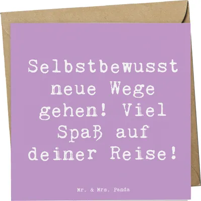 Produktbild von Mr. & Mrs. Panda Deluxe Karte Spruch Alleine Reisen unternehmen - Lavendeltraum - Geschenk, Freiheit, Klappkarte, Vertrauem, Glückwunschkarte, doppelkarte, anlasskarte