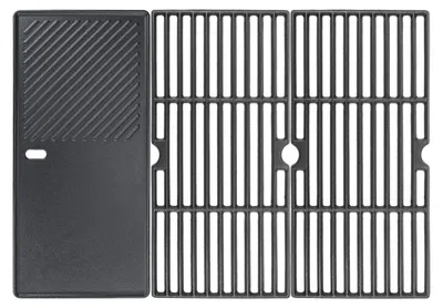 Immagine prodotto di Piastra per griglia in ghisa - 20,57 x 43,62 cm - Per barbecue a gas - Set da 3