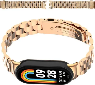 Produktbild von Bizon Strap Uhr Aura Xiaomi Smart Band 9 / 9 NFC / 8 Roségold