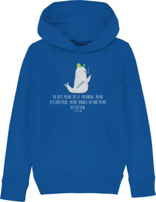 Produktbild von Mr. & Mrs. Panda Kinderpullover Robbe Sherlock 5-6 Jahre (110/116) - Royal Blue - Geschenk, Hoodie, Kinderbekleidung, Lustige Sprüche, Pullover, Kapuzenpullover, Sweater