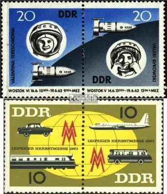 Produktbild von Briefmarken DDR 1963 Mi WZd90,WZd94 (kompl.Ausg.) gestempelt Gruppenflug