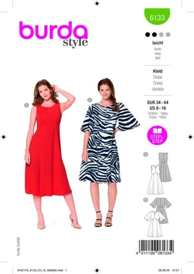 Produktbild von Burda Schnittmuster 6133 Kleid 34 bis 44