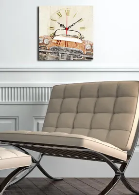 Produktbild von Opviq, 2828CS- CLA1606, Bunt, Wanduhren, 28 x 28, 100% Wildleder -Leinwand