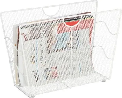 Zdjęcie produktu dla Stojak na gazety metalowy biały