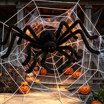 Obrázek produktu pro Pavouci na Halloween – 60 cm – Obří pavouk – Dekorace na Halloween