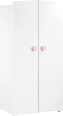 Image de PRIX DE BÉBÉ Nouveau Basic Chambre de bébé Vestiaire 2 portes - Pink Heart Buttons