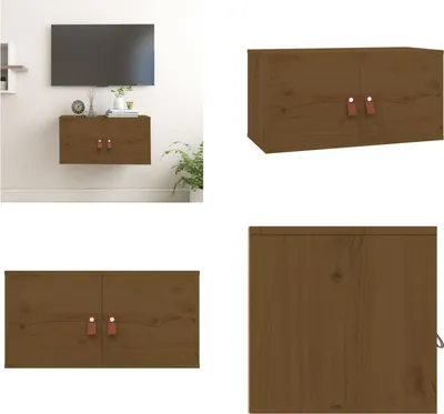 Produktbild von vidaXL Wandschrank Honigbraun 60x30x30 cm Massivholz Kiefer - Wandschrank - Wandschränke - Hängeschrank - Massivholz Wandschrank