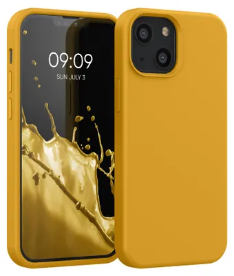 Produktbild von kwmobile Handyhülle für iPhone 13 mini Hülle, für iPhone 13 mini Case - Hülle Silikon - kabelloses Laden - Honiggelb