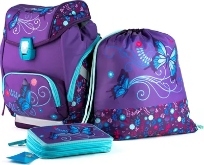 Produktbild von SCOOLSTAR SCHMETTERLING SCHULRANZEN SET MÄDCHEN 1 KLASSE | SET 3 TEILIG FÜR GRUNDSCHULE | SUPER LEICHT | ERGONOMISCH und ANATOMISCH | Zubehör