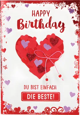 Produktbild von Elegance Klappkarte Grusskarte Geburtstagskarte - Happy Birthday Du bist einfach die Beste