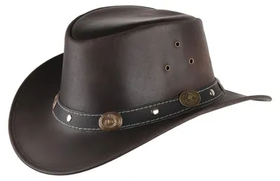 Scippis wetterfester Western-Lederhut Reno mit Antik-Conchos in braun