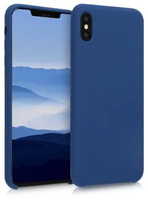 Produktbild von kwmobile Handyhülle für Apple iPhone XS Max Hülle - Case Silikon - Kabelloses Laden - Schutzhülle Cover in Marineblau