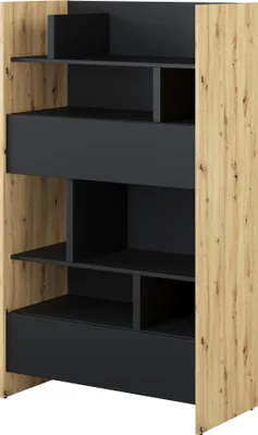 Produktbild von Regal Bed Concept Lenart BC-27 Standregal 92x158x40 cm Bücherregal passendes für horizontale Schrankbett (BC-04) (Artisan Eiche/Schwarz)