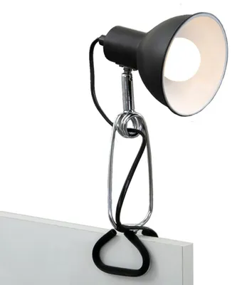 Immagine prodotto di Lampada a morsetto orientabile Interruttore a cavo Orientabile E14 8 W nero metallo Briloner