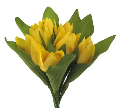 Produktbild von Kunstblume, Seidenblume TULPENBUND ca 30cm mit 7 Tulpen. GELB
