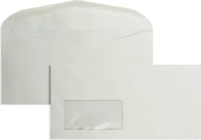 Produktbild von Kuvertierhüllen DIN C6/5 75g/qm gummiert Fenster VE=1000 Stück grau