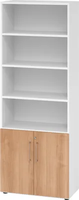 Produktbild von Hammerbacher Regal 6OH Türen 2OH ws/Nussbaum
