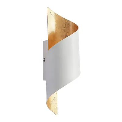 Produktbild von Lindby Wandleuchte Desirio, weiß/gold, 35cm, E14, Metall
