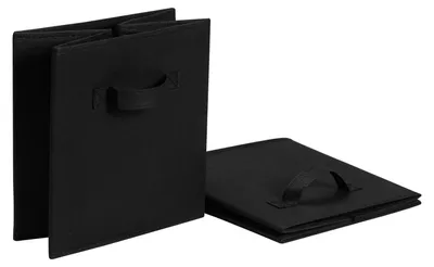 Produktbild von Aufbewahrungswürfel Schwarz 33x33 cm, 6er Set, Stoff Organizer mit Griffen