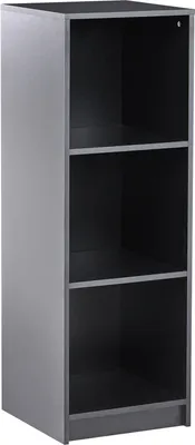 Obrázok produktu pre BELIANI knižnica 3 police čierna drevovláknitá doska 40 x 40 cm na knihy minimalistický štýl