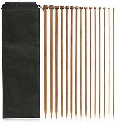 Productafbeelding van Bamboe Breinaalden Set 15 Maten – Perfect Voor Handwerk Projecten