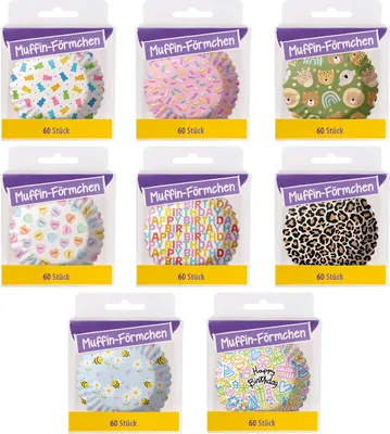 Produktbild von BackDecor 2 x 8 Stück Muffinförmchen verschiedene Papierförmchen für Cupcakes Muffins und Gebäck
