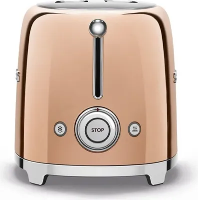 Obrázek produktu pro Smeg TSF01RGEU, 2 krajíců, Růžové zlato, Nerezová ocel, Knoflíky, Nerezová ocel, 950 W