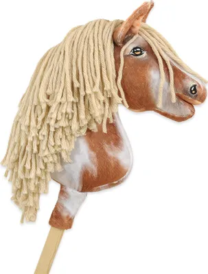 Obrázok produktu pre Hobbykôň Premium – malý koník na tyči – piebald tobiano s béžovou hrivou A4