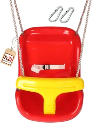 Produktbild von Babyschaukel 2 in 1 | mit Haltegurt & Sicherheitsbügel | Kinderschaukel ab 1 Jahr | wetterfeste Indoor- & Outdoor-Schaukel | Schaukel Baby & Kleinkind