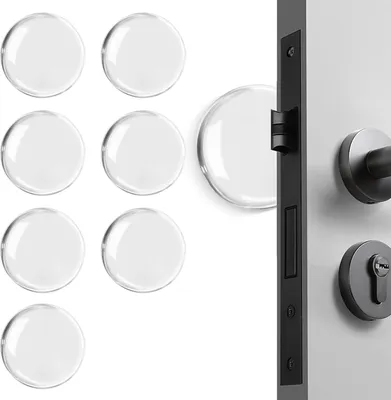 Produktbild von Wandtürstopper, 8-teiliges Set aus Silikon-Türknaufschutz mit starker Klebebefestigung, wiederverwendbare Schranktürpuffer – ideal zum Schutz von Wänden und zur Geräuschreduzierung