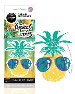 Produktbild von Aroma car FRUITS, Hängende Lufterfrischer, Mehrfarbig, Zellulose, Ananas, 24 Stück(e), 198 mm