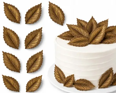 Produktbild von Blätterteigblatt 5,5 cm, goldbraun – Tortendekoration, 10 Stück