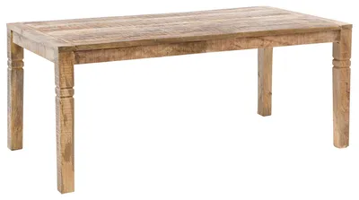 Produktbild von FineBuy Esstisch 120cm rechteckig Massivholz Mango Natur - Massiver Esszimmertisch - Rustikaler Küchentisch - Echtholztisch Landhaus Holztisch