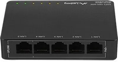 Produktbild von Lanberg DSP3-1005-60W, Unmanaged, Gigabit Ethernet (10/100/1000), Vollduplex, Power over Ethernet (PoE), Wandmontage