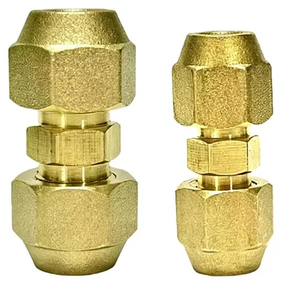 Doppelnippel-Set 1/4 und 3/8 Zoll, Messing, für 6 und 9,52 mm Kupferrohr